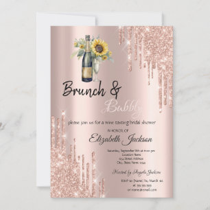 Invitation Rose Gold  Tournesols qui dégoulinent  Baby Shower