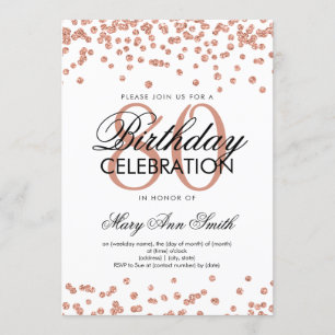 Invitation Rose Gold White 80e anniversaire Parties scintilla