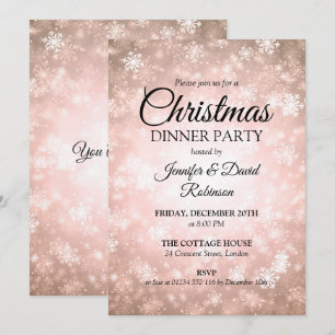 Invitation Rose Gold Winter Wonderland Fête