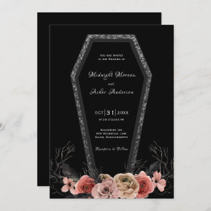 Invitation Rose gothique Halloween Mariage