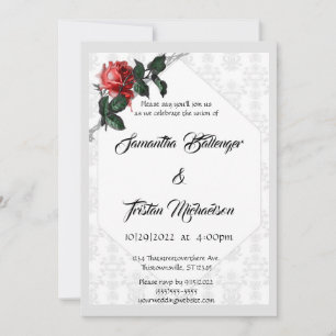 Invitation Rose gothique Mariage gothique en fil barbu