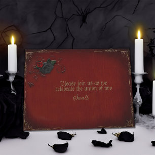 Invitation Rose gothique Mariage rouge et noir