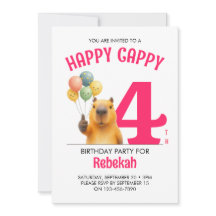 Rose HAPPY CAPPY Capybara personnalisé 4e annivers