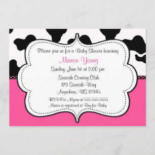 Invitation Rose Invitaiton d'impression de vache