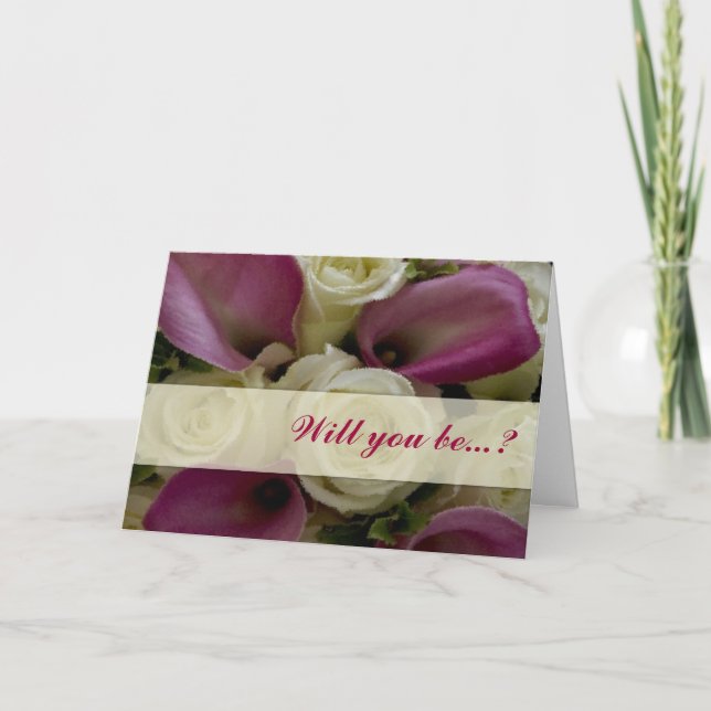 Invitation Rose ivoire &calla lilly Serez-vous ma servante d' (Devant)