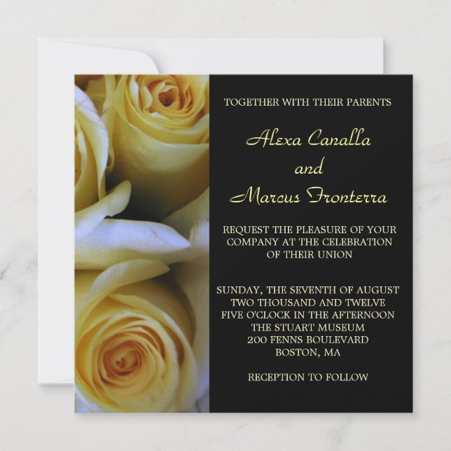 Invitation Rose jaune (Devant)