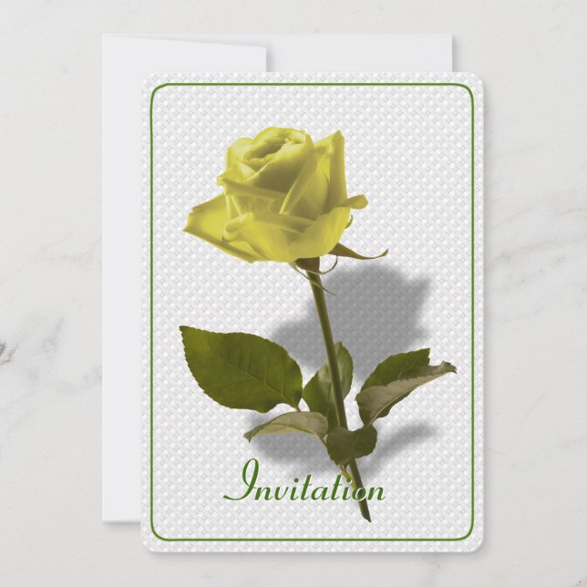 Invitation Rose jaune de l'amitié (Devant)