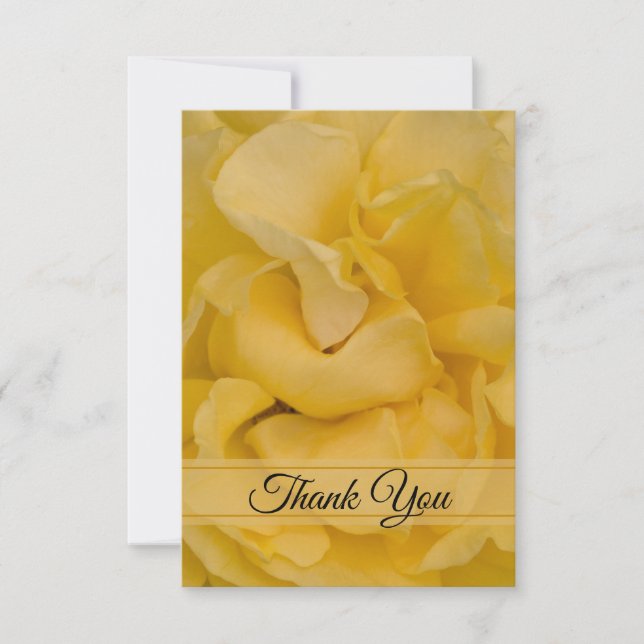 Invitation Rose jaune Flat plat Merci Notes (Devant)