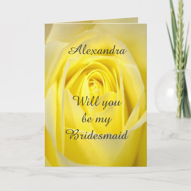 Invitation Rose jaune vif, tu seras ma servante (Devant)