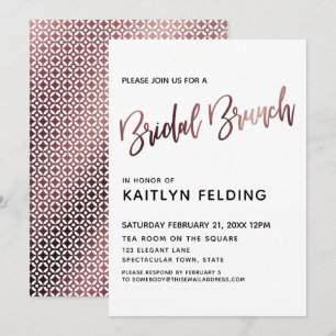 Invitation Rose lisse Gold Ombre Bridal Brunch Typographie