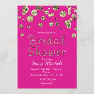 Invitation rose lumineuse de Fête de la mariée de