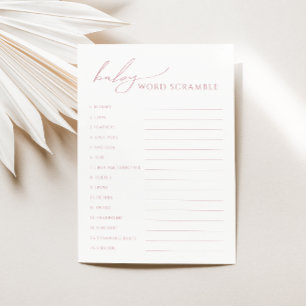 Invitation Rose lunatique Dusty Whimsical Word Scramble Card