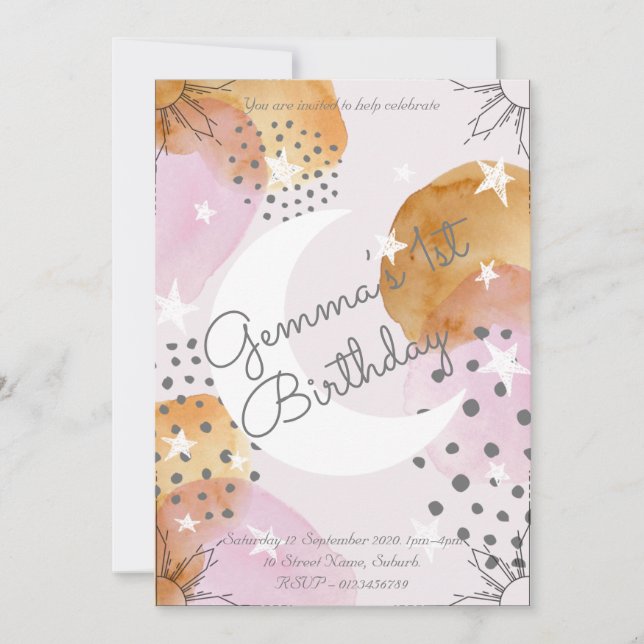 Invitation Rose Lune (Devant)