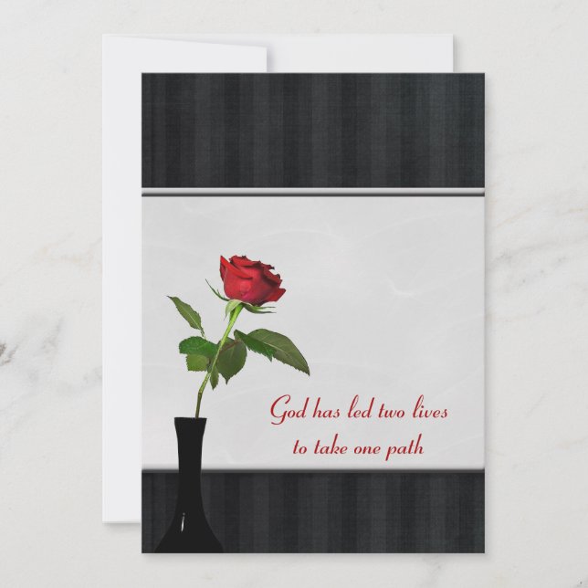 Invitation Rose Mariage rouge (Devant)