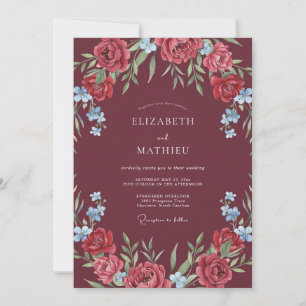 Invitation Rose Mariage Vivid Marron