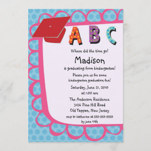 Invitation rose MIGNONNE d'obtention du diplôme de