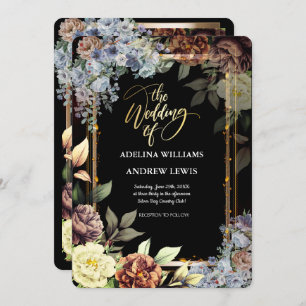 Invitation Rose minimaliste Fleurs simples, Mariage de trame