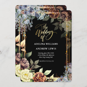 Invitation Rose minimaliste Fleurs simples, Mariage de trame