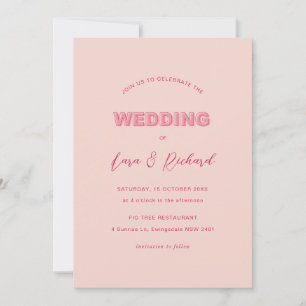 Invitation Rose Modern Bold Type Texte
