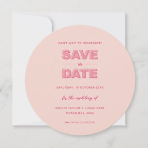 Invitation Rose Modern Bold Type Texte Arrondi Enregistrer La