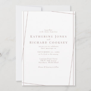 Invitation Rose moderne Dusty Géométrique Aucun Mariage Paren