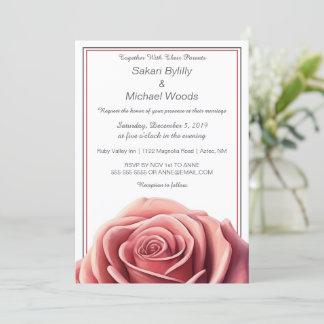 Invitation Rose moderne en blanc