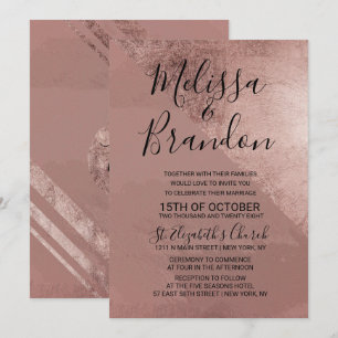 Invitation Rose moderne Gold Faux Foil Triangle Mariage