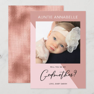 Invitation Rose moderne Gold Godmère Proposition