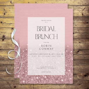 Invitation Rose moderne Pink Glam Parties scintillant Brunch 