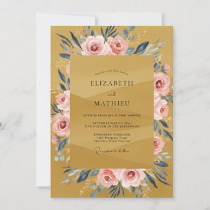 Invitation Rose Ochre Painter Automne Mariage