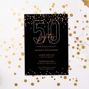 Invitation Rose or et parties scintillant noire scintillent 5