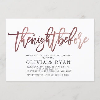 Invitation Rose or noir la nuit avant l'invitation
