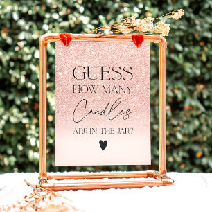 Invitation Rose or parties scintillant bougies jeu nuptiale d
