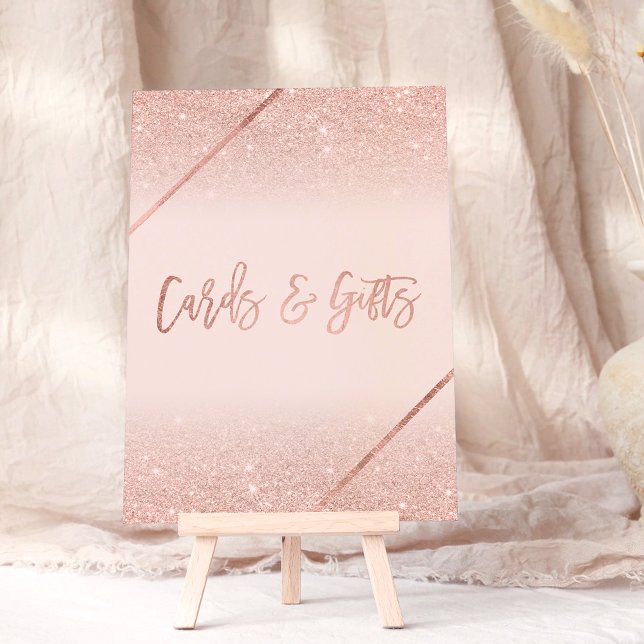 Invitation Rose or parties scintillant typographie blush rose (Rose gold glitter typography blush pink sign invitation)