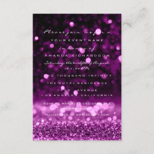 Invitation Rose Pailleté Violet Mariage Robe de Mariée 16 Ans