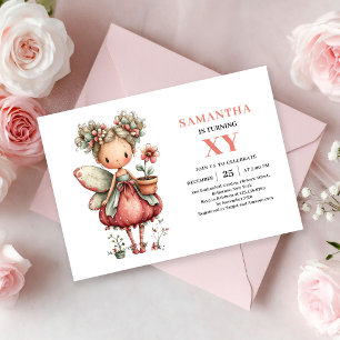 Invitation rose pâle pour l'anniversaire de la Fil