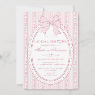Invitation Rose Pâle Vintage Élégante Fleurs Mariage Célébrat
