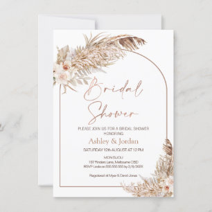 Invitation Rose Pampas Grass Arch Terracotta Boho Floral