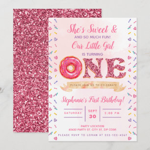 Invitation Rose, Parties scintillant, anniversaire de Donut