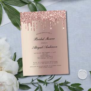 Invitation Rose Parties scintillant or Drivers Bridal Shower