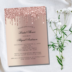 Invitation Rose Parties scintillant or Drivers Bridal Shower