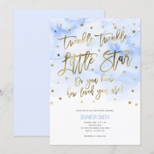Invitation Rose, Petite fille, Twinkle petites étoiles, Baby 