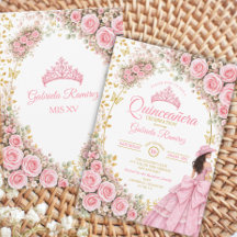 Rose Pink Papillon Doré Quinceañera Occidental
