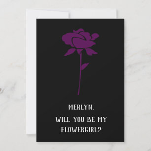 Invitation Rose Pourpre Serez-Vous Mon Mariage Flowgirl