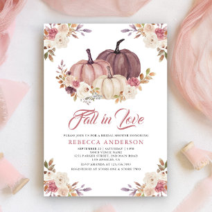 Invitation Rose Poussiéreuse Floral Fuschia de Citrouille pou