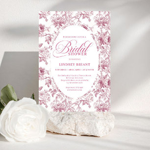 Invitation Rose poussiéreuse romantique floral Toile Invitati
