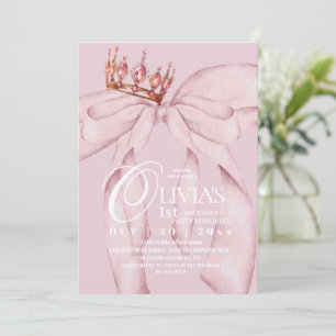 Invitation Rose Poussiéreux Moderne Tendance Arc 1er Annivers