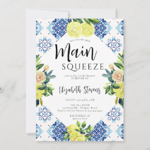 Invitation Rose principal Squeeze Lemon Bleu clair Fête des m