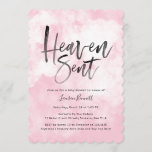 Invitation Rose providentiel du baby shower   de  