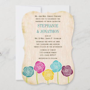 Invitation Rose Ranunculus Mint Rose moderne mariage Invitati